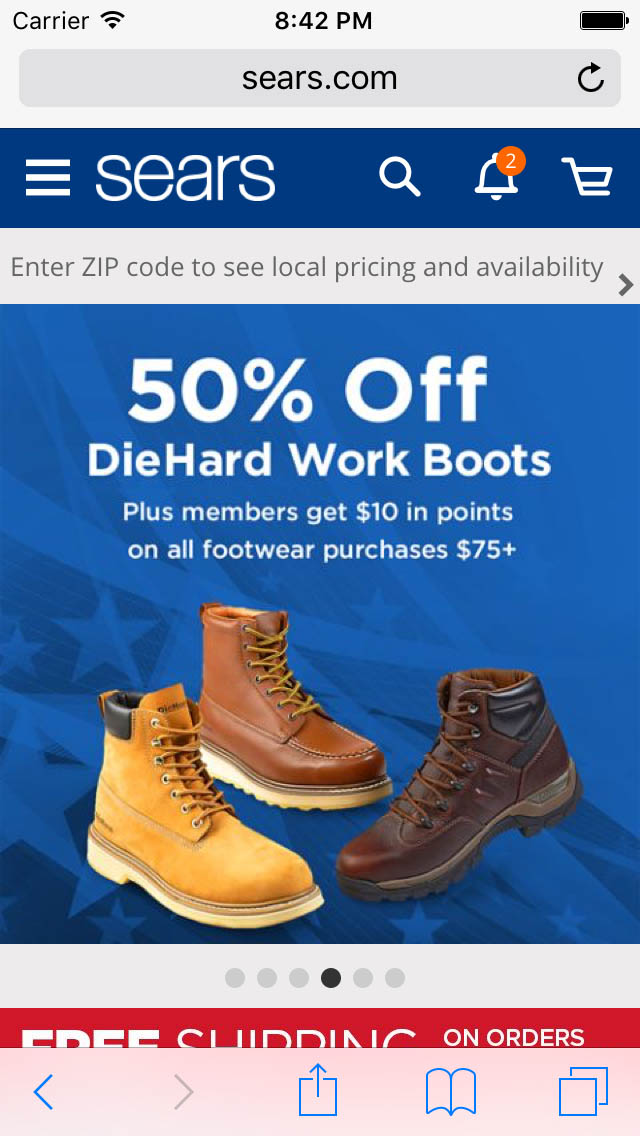 Sears diehard boots on sale coupon