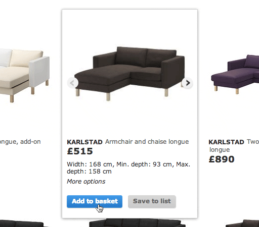 IKEA turns the “Add to Cart” button into a spinner when clicked; this way users don’t accidentally add the product to their cart twice.