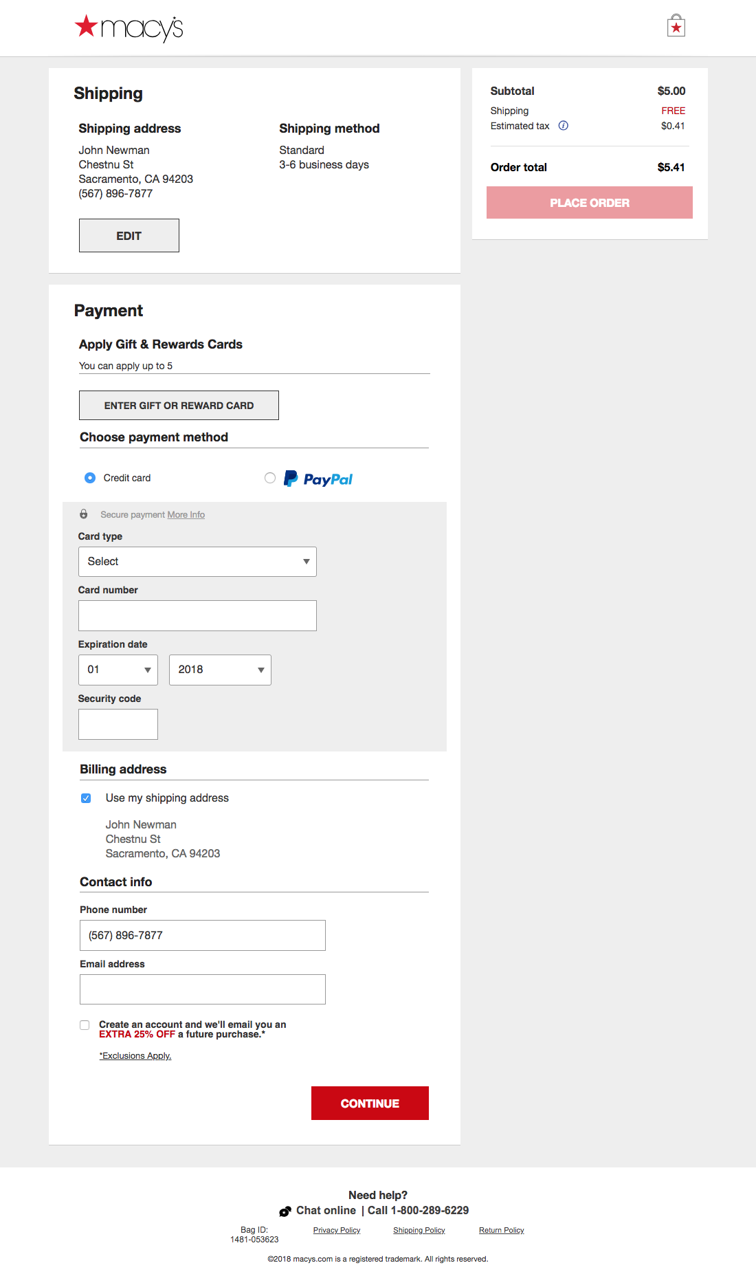 macys 90 examples of billing address checkout steps free billing address