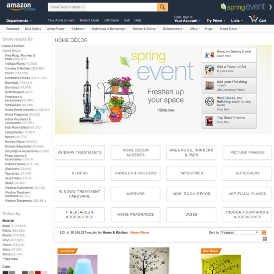 amazon 203 intermediary category page design examples baymard