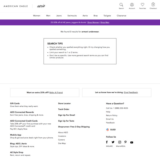 American Eagle Outfitters E Commerce Ux Case Study Baymard Institute