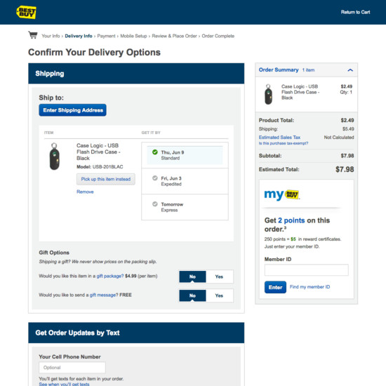 Best buy shipping options