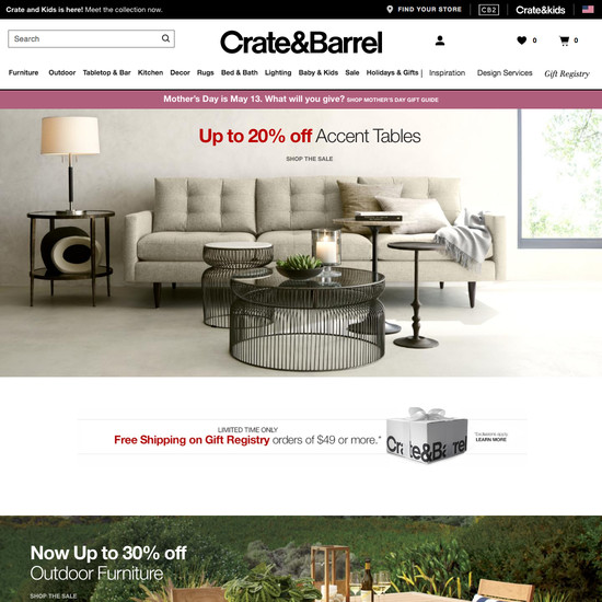 Crate Barrel E Commerce Ux Case Study Baymard Insute Crate Barrel S Desktop E Commerce Design