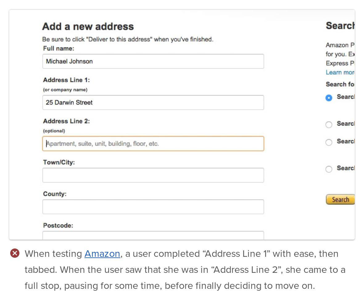 Form Usability Getting Address Line 2 Right Articles Baymard Institute