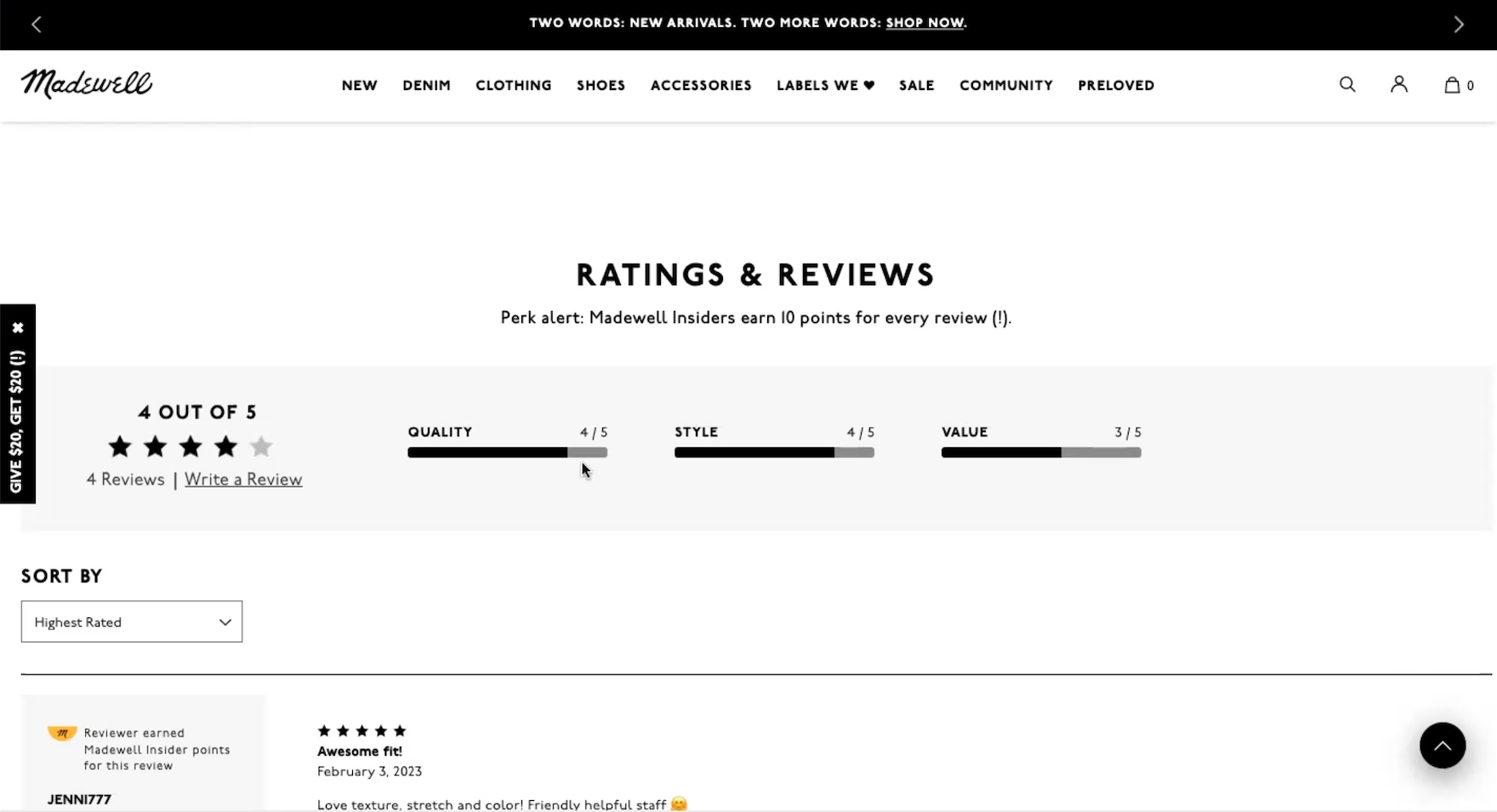 Apparel UX: Always Provide an Aggregate “Fit” Subscore – Baymard