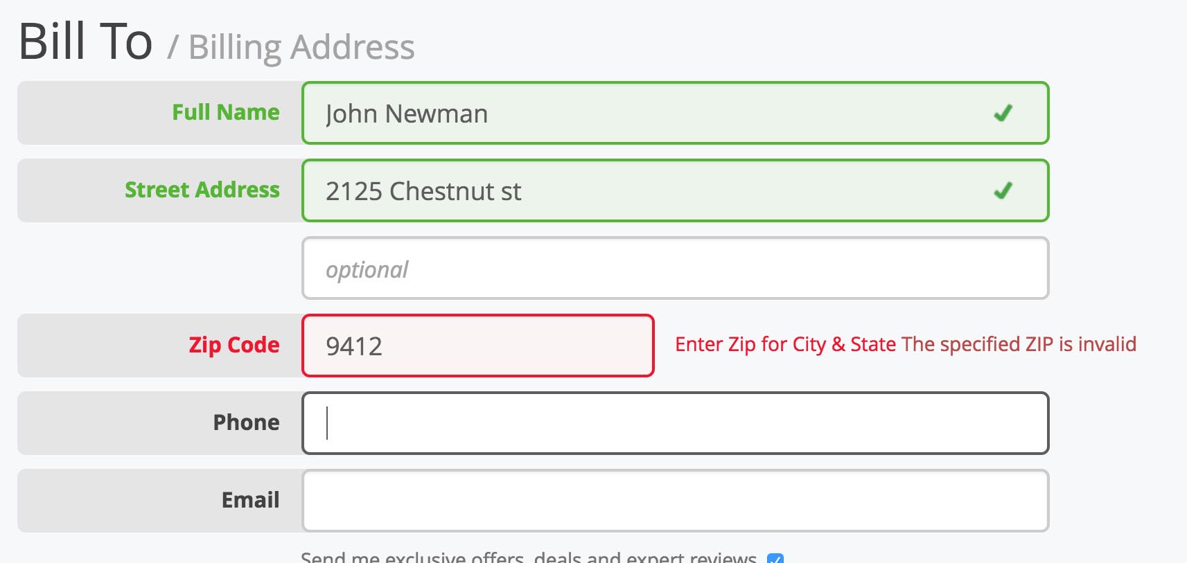 Usability Testing Of Inline Form Validation 40 Don T Have It Get It Wrong Articles Baymard Institute