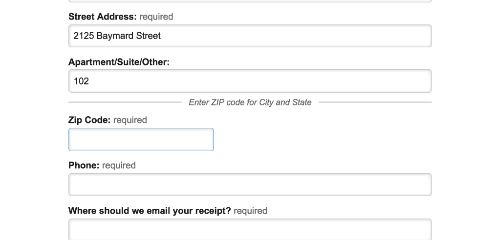 Checkout Usability Auto Detect City And State Inputs Based On The User S Postal Code 60 Of Sites Don T Articles Baymard Institute