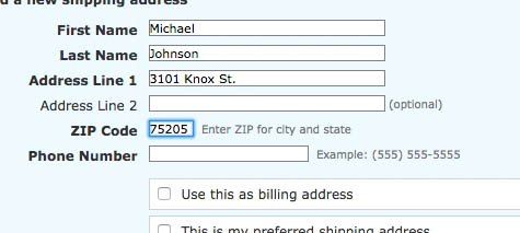 the postal code of myaddress