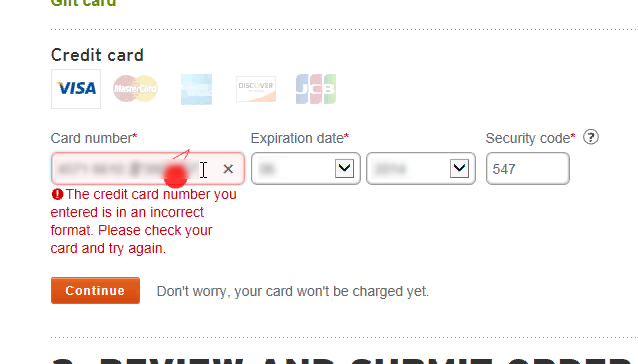 The Credit Card Number Field Must Allow And Auto Format Spaces