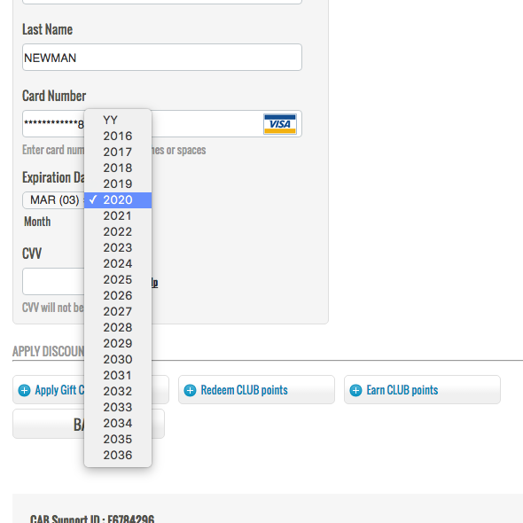 Format The Expiration Date Fields Exactly The Same As The Physical Credit Card 90 Get It Wrong Articles Baymard Institute - credit card numbers for robux